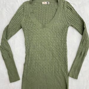 Gap Cable Knit Sweater Women's Medium Green Vintage 2000s Y2K
